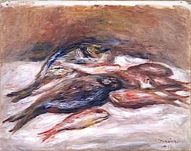 Nature morte aux poissons - Pierre-Auguste Renoir image 1 copie peinte à la main à l’huile