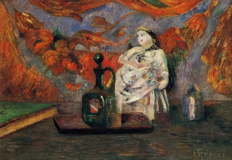 Stilleven met karaf en figuur - Paul Gauguin