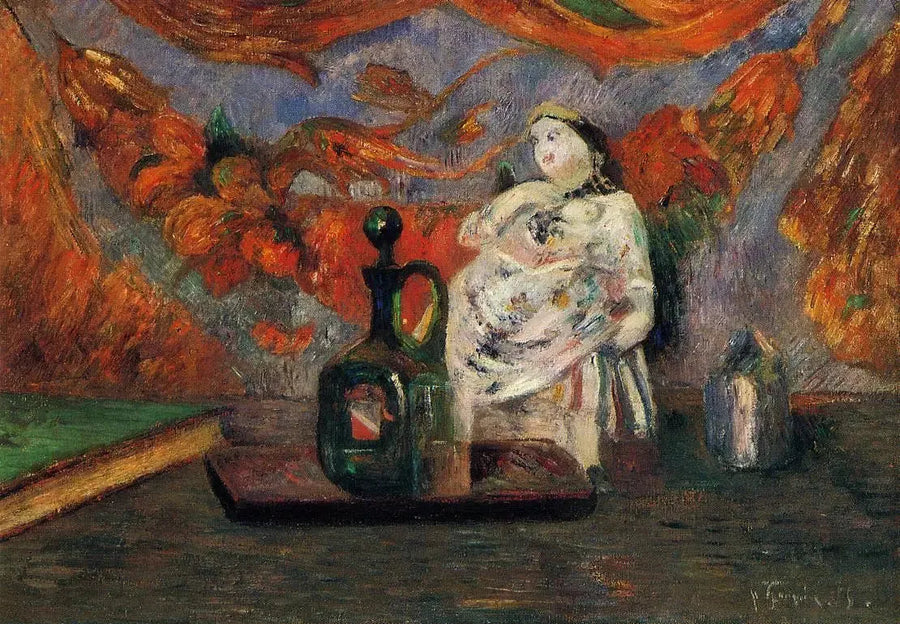 Stilleven met karaf en figuur - Paul Gauguin