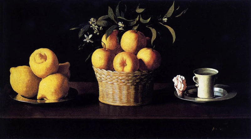 Stilleven met citroenen, sinaasappels en rozen - Francisco de Zurbarán