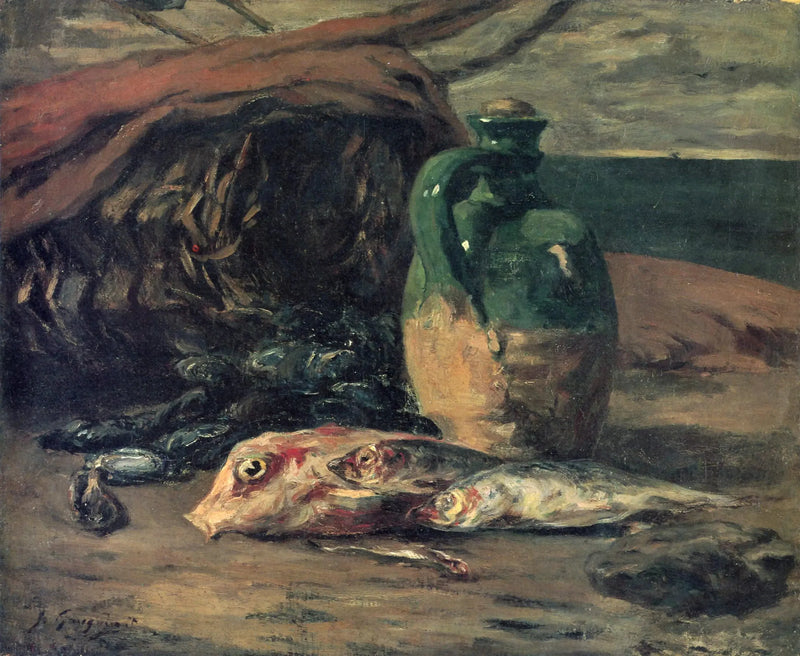 Stilleven met kruik en roodbaars - Paul Gauguin
