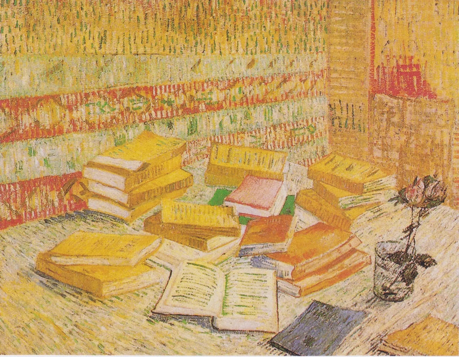 Stilleven met Franse romans en een roos in een glas - Vincent van Gogh