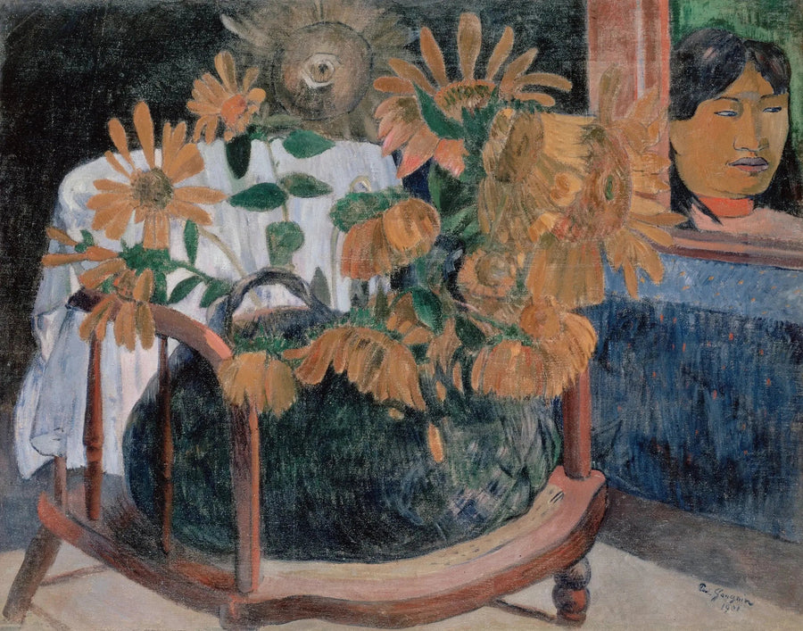 Stilleven met zonnebloemen op een fauteuil (II) - Paul Gauguin