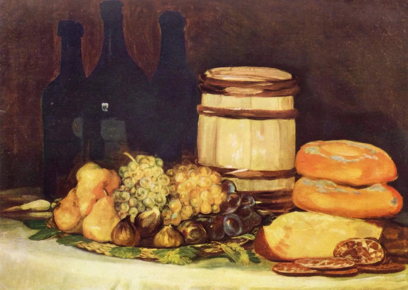 Stilleven met fruit, flessen, broden - Francisco de Goya