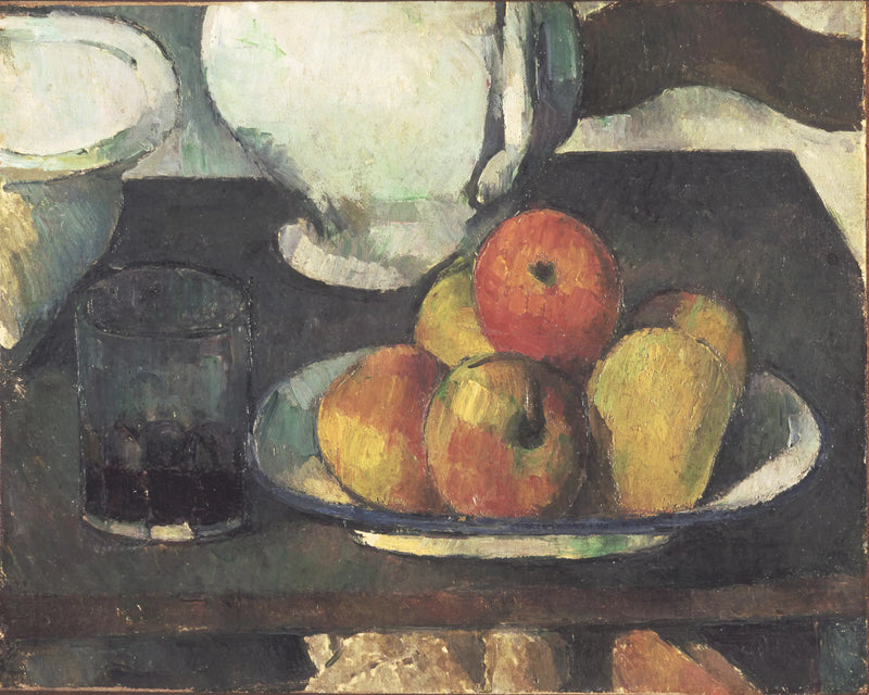 Stilleven met fruit en glas wijn - Paul Cézanne