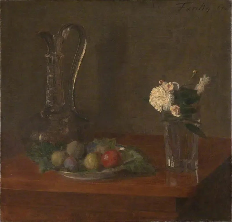 Stilleven met glazen kan, fruit en bloemen - Henri Fantin-Latour

Source:
Nature morte avec pichet en verre, fruits et fleurs - Henri Fantin-Latour
