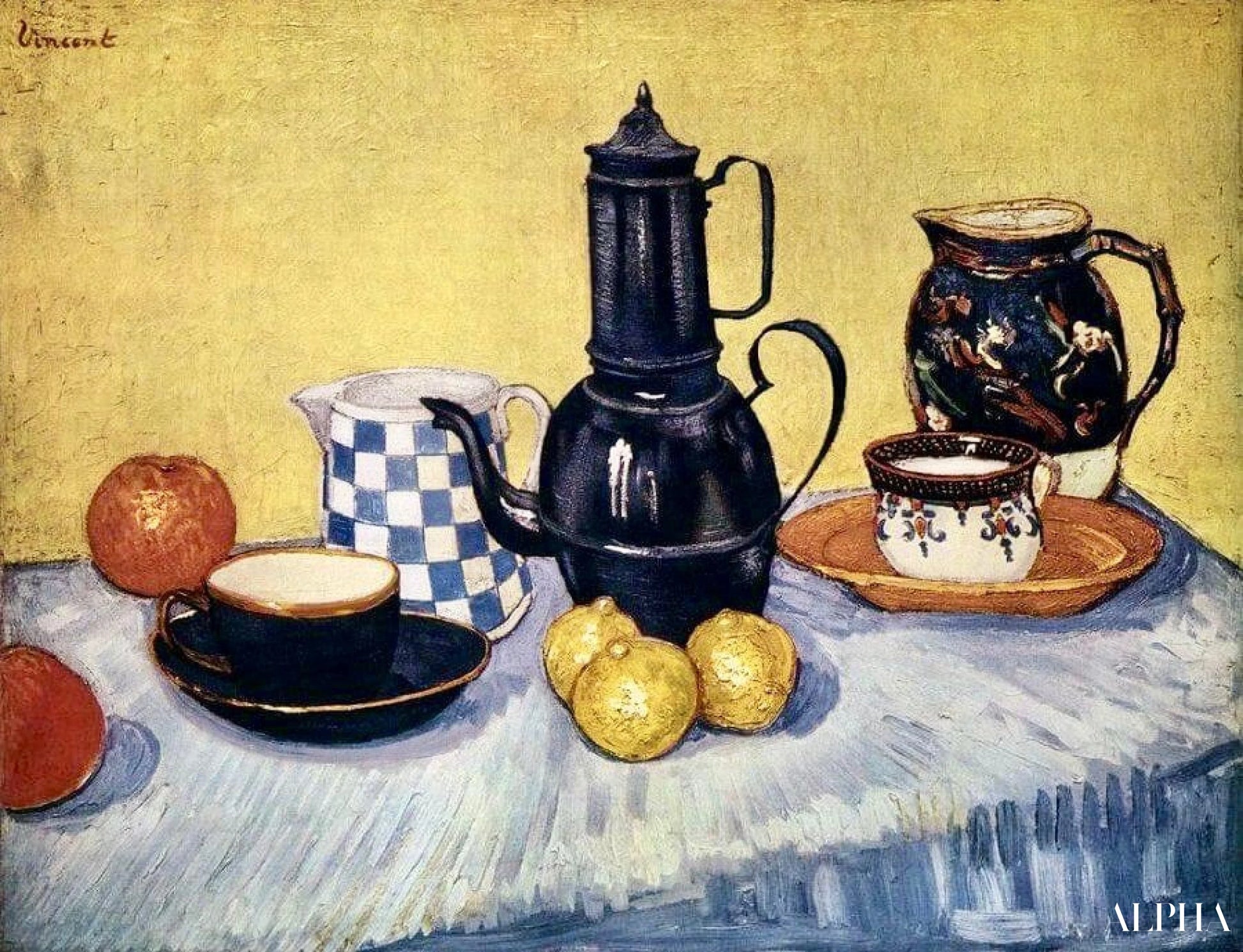 Stilleven met koffiepot - Van Gogh - Reproducties van schilderijen en hoogwaardige schilderijen