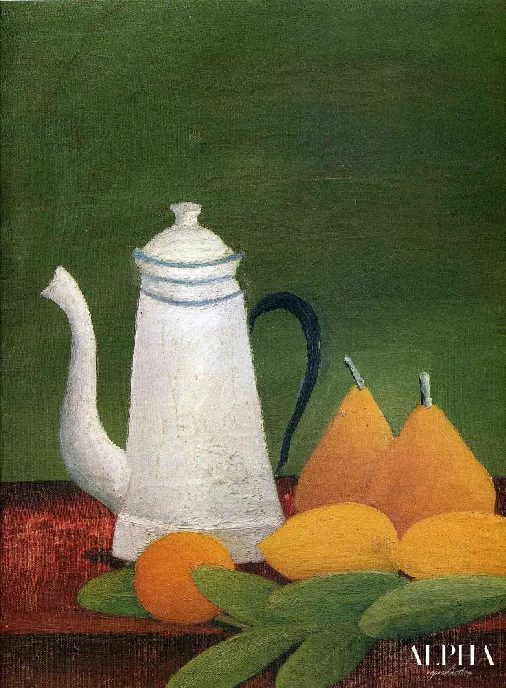 Nature morte avec théière et fruits - Henri Rousseau - Reproductions de tableaux et peintures haut de gamme