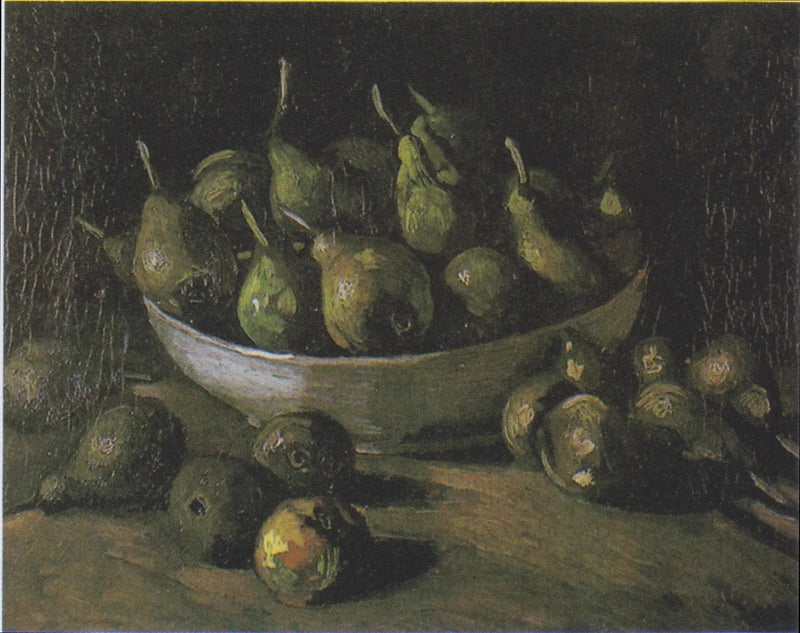 Stilleven met een stenen kom en peren - Vincent van Gogh