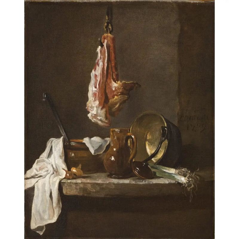 Stilleven met een ribstuk - Jean Simeón Chardin