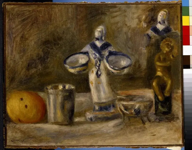 Stilleven met een figuur in aardewerk - Pierre-Auguste Renoir