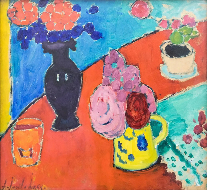 Stilleven met vaas en kruik - Alexej von Jawlensky

Source:
Nature morte avec vase et cruche - Alexej von Jawlensky