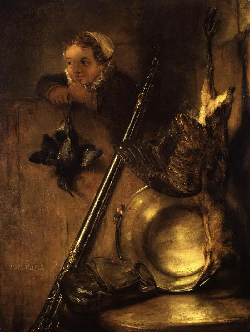Jachttafereel met roerdomp - Rembrandt