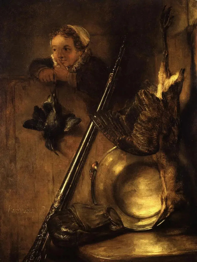 Jachttafereel met roerdomp - Rembrandt