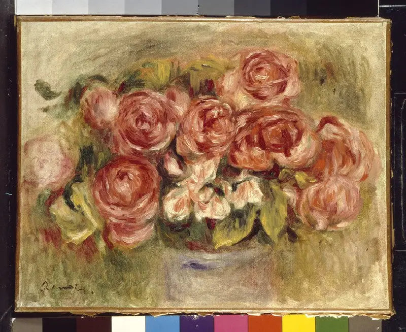 Stilleven van rozen in een vaas - Pierre-Auguste Renoir