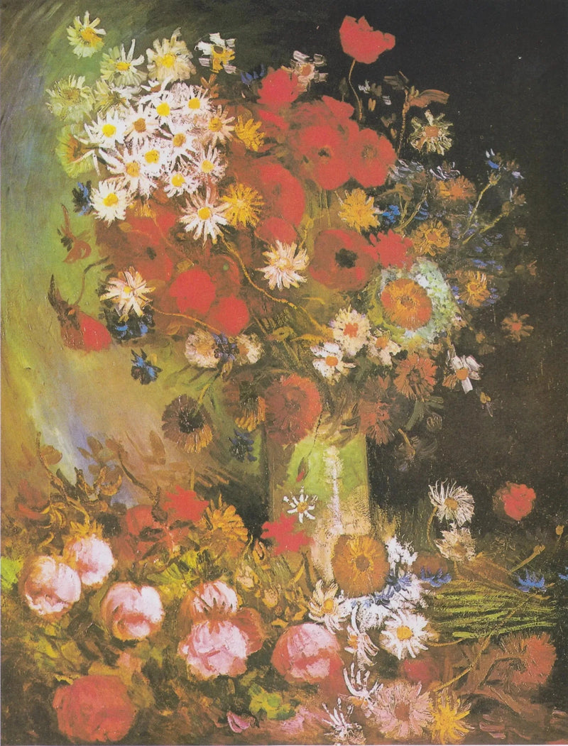 Stilleven met weidebloemen en rozen - Vincent van Gogh