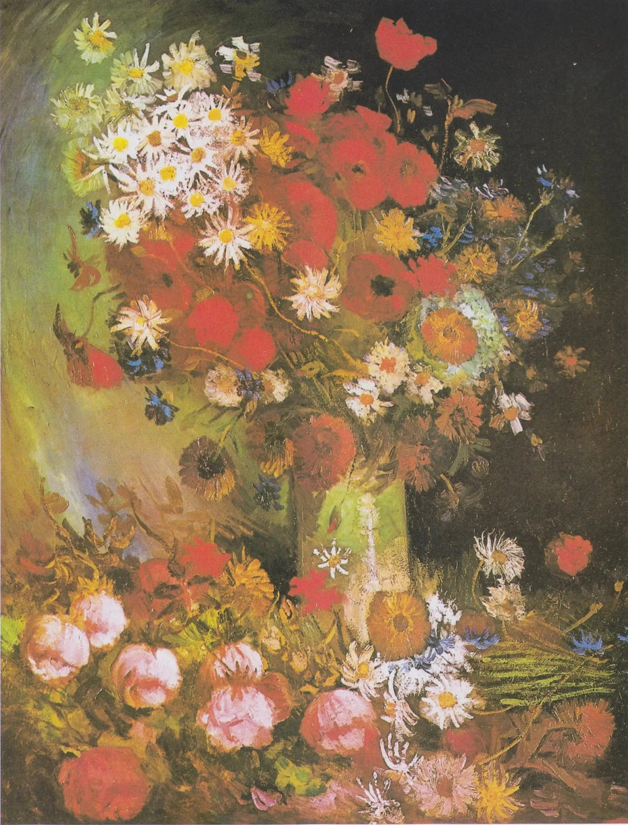 Stilleven met weidebloemen en rozen - Vincent van Gogh
