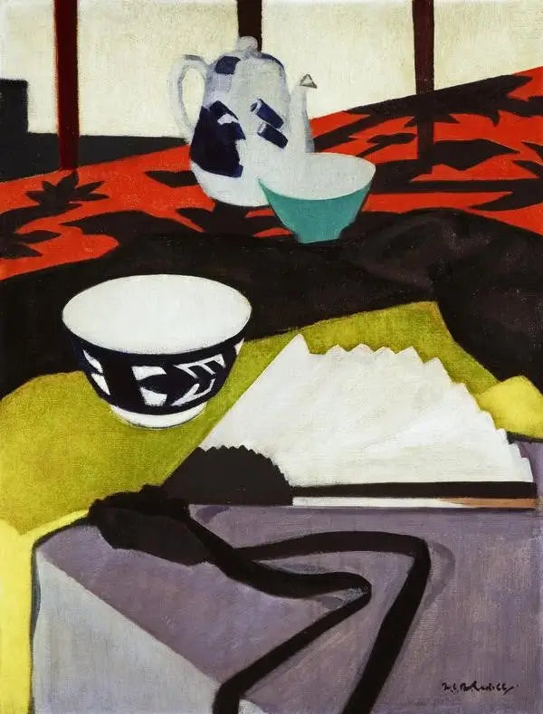 Stilleven (De Grijze Vleugel) - Francis Cadell

Source:
Nature morte (L'éventail gris) - Francis Cadell