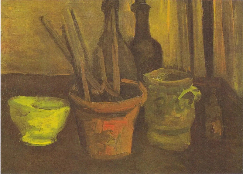 Stilleven met penselen in een pot - Vincent van Gogh