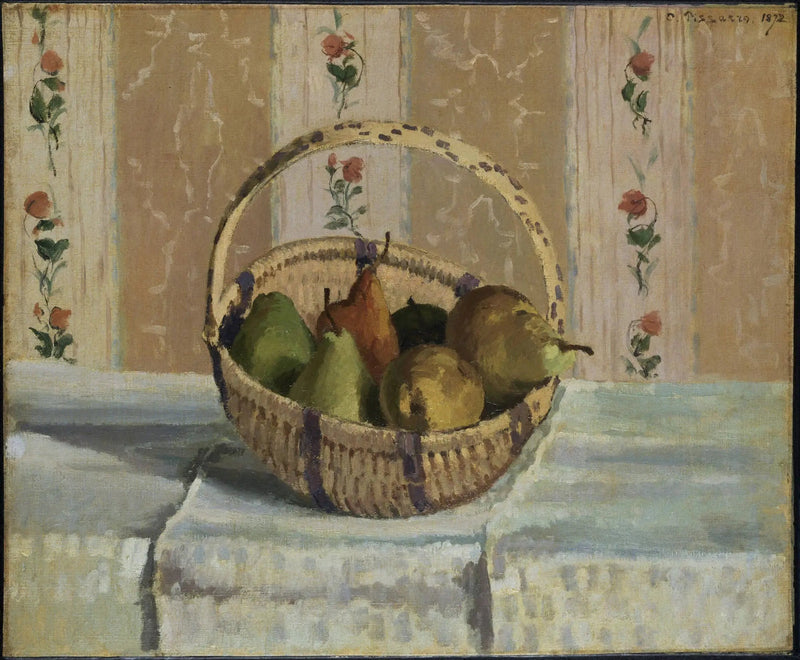 Stilleven: appels en peren in een ronde mand - Camille Pissarro