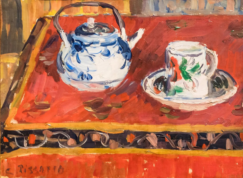 Stilleven, kopje en theepot - Camille Pissarro