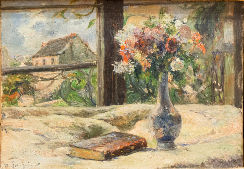 Stilleven. Vaas met bloemen bij het raam - Paul Gauguin