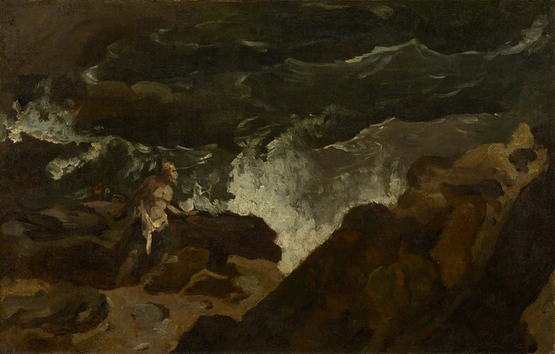 Schipbreukeling op een strand (De Storm) - Théodore Géricault