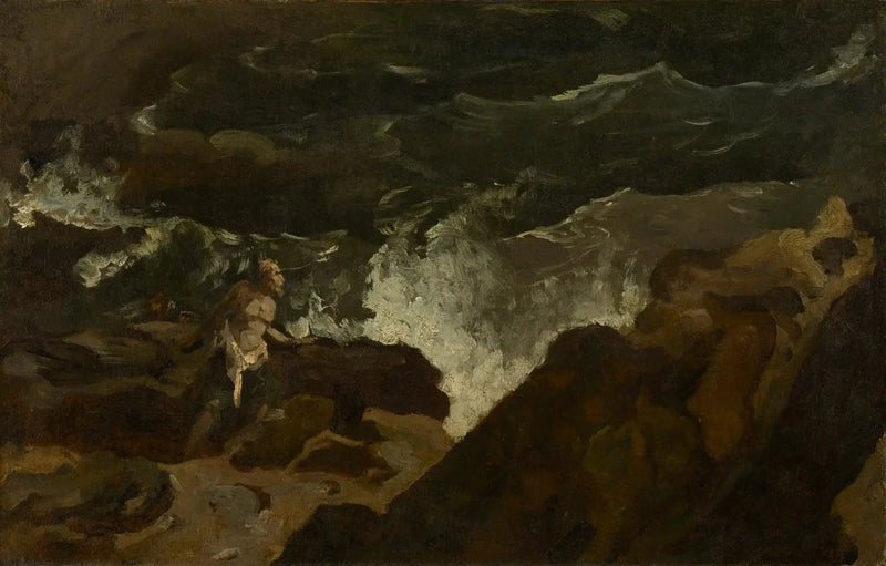 Schipbreukeling op een strand (De Storm) - Théodore Géricault