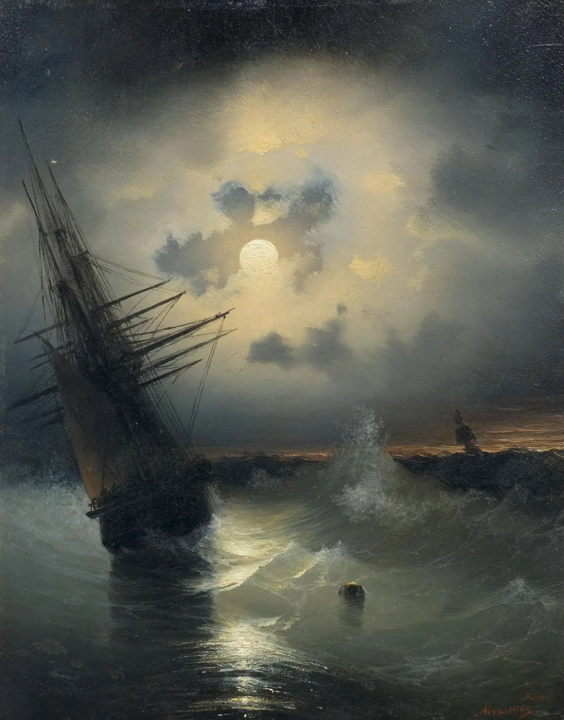 Zeilboot op de zee bij maanlicht. - Ivan Aïvazovski

Source:
Navire à voile sur la mer au clair de lune. - Ivan Aïvazovski