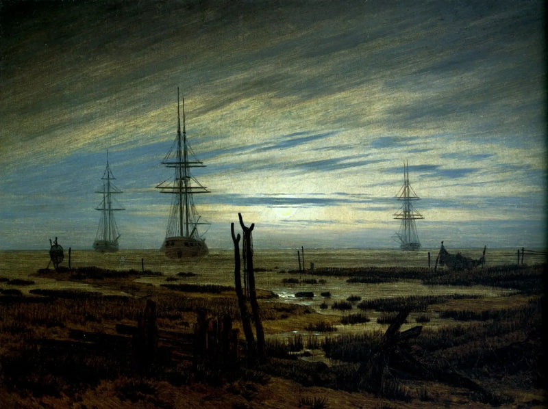 Schepen in de haven - Caspar David Friedrich