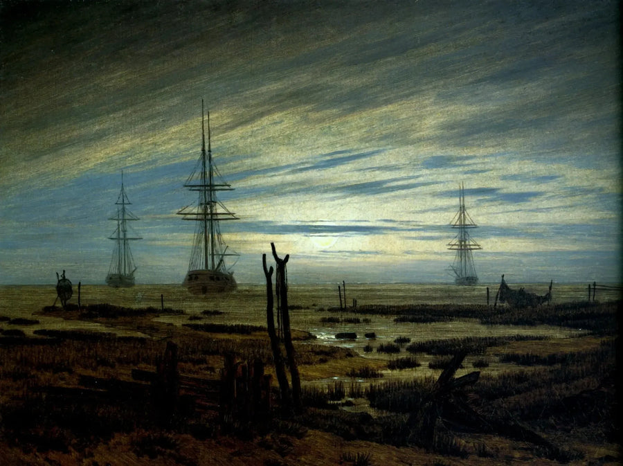 Schepen in de haven - Caspar David Friedrich