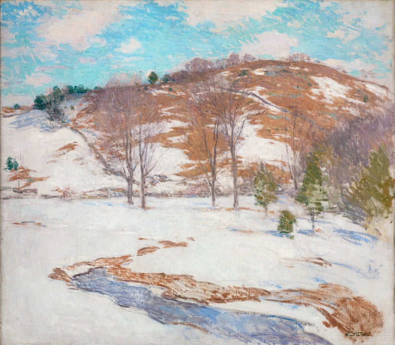 Sneeuw in de voorheuvels - Willard Metcalf