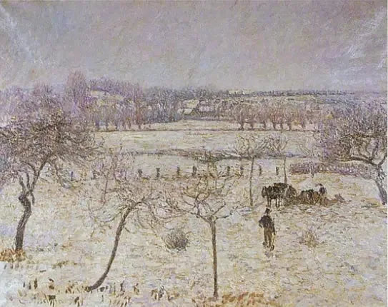 Sneeuw en rijp in Éragny - Camille Pissarro