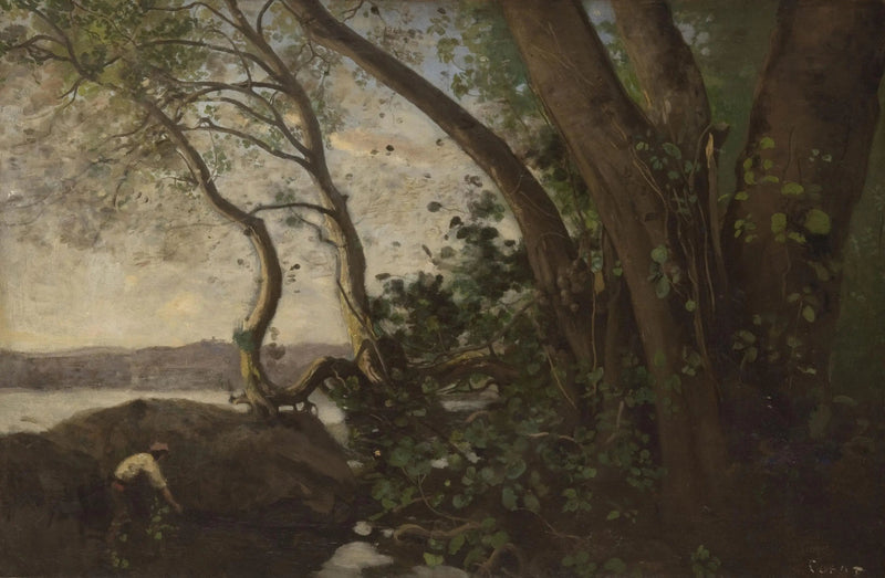 Nemi, de oevers van het meer - Jean-Baptiste Camille Corot
