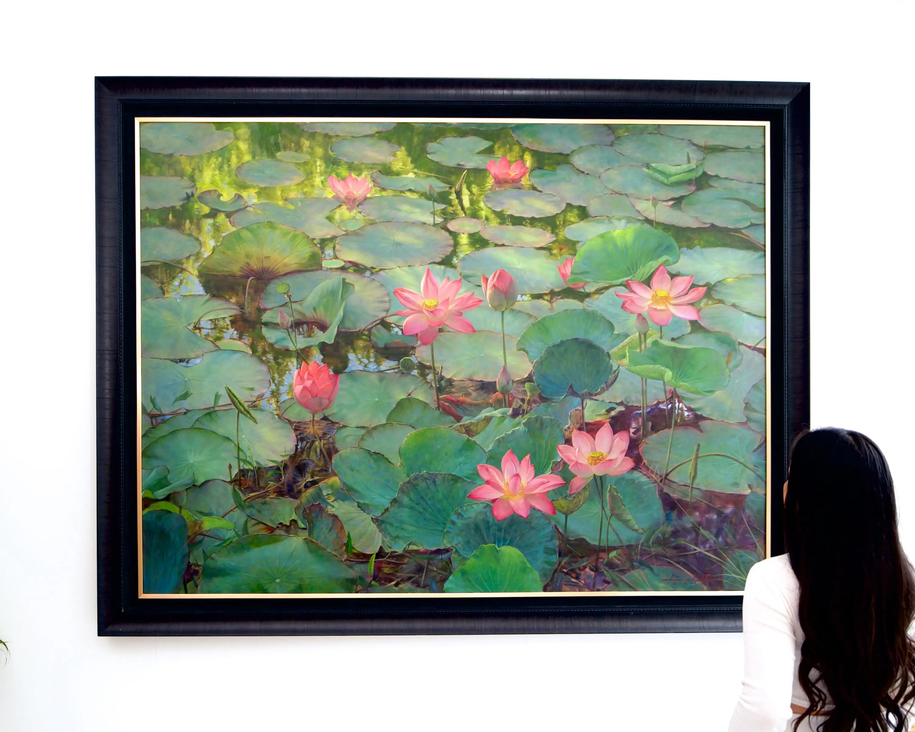 Découvrez Water Lilies and Lotuses II – Somchai | 200 x 150 cm Reproductions de tableaux à la peinture à l’huile