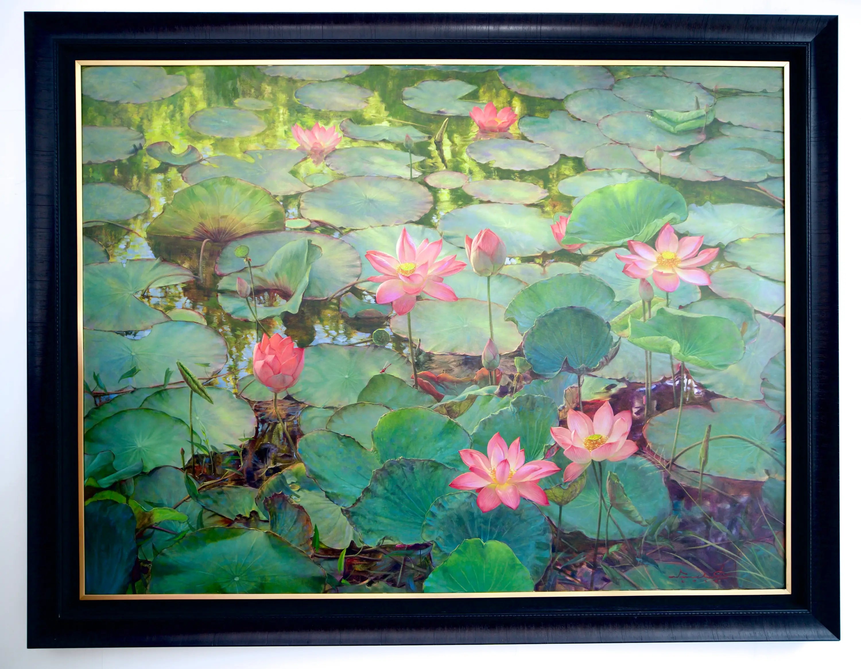 Découvrez Water Lilies and Lotuses II – Somchai | 200 x 150 cm Reproductions de tableaux à la peinture à l’huile