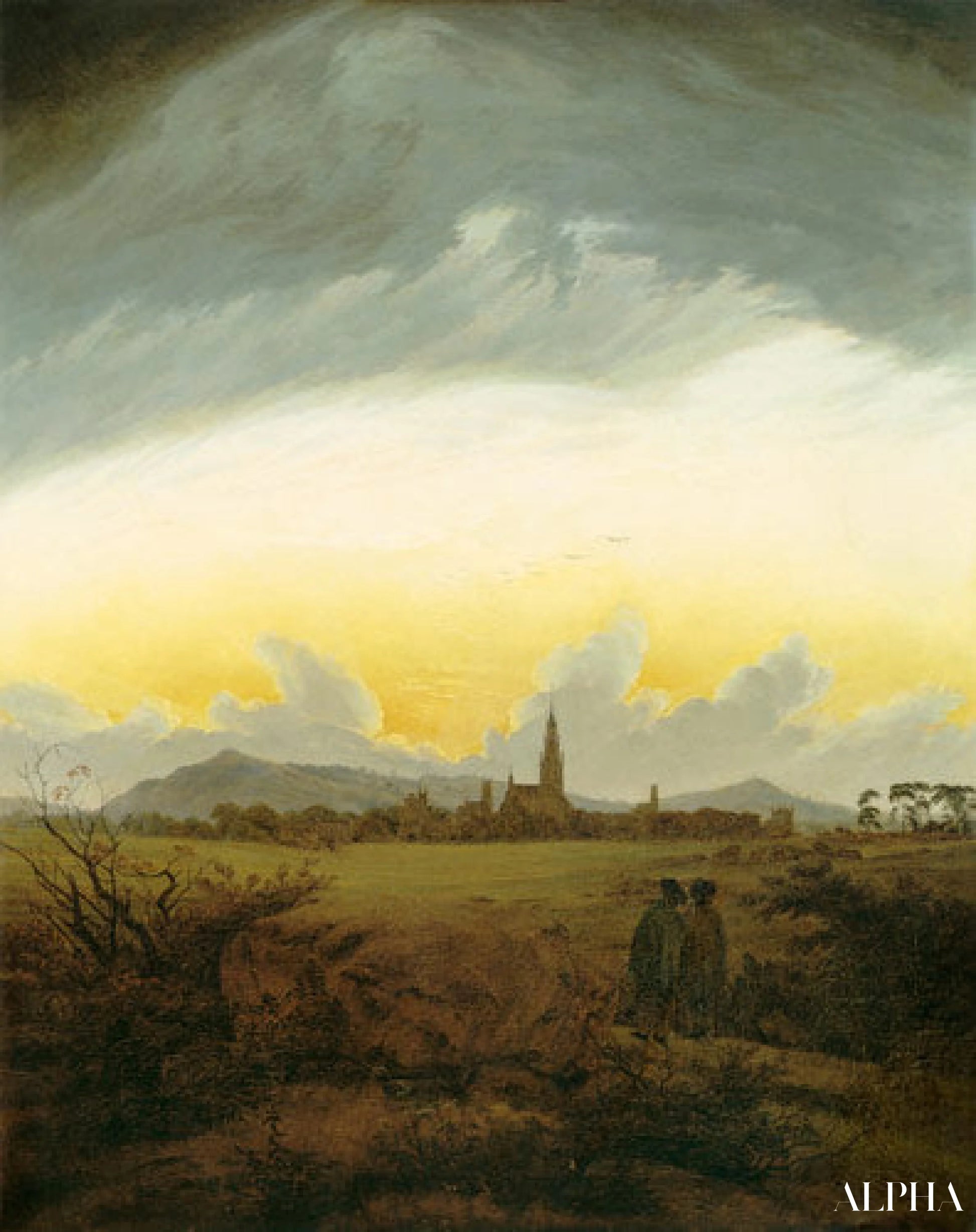 Neubrandebourg in de ochtendmist - Caspar David Friedrich - Reproducties van schilderijen en hoogwaardige schilderijen