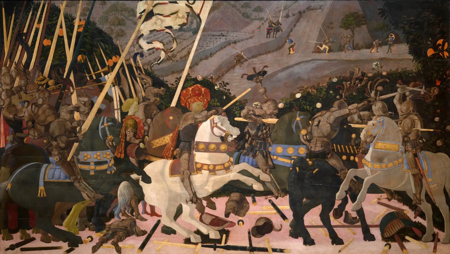 Niccolò Mauruzi da Tolentino aan het hoofd van zijn troepen - Paolo Uccello