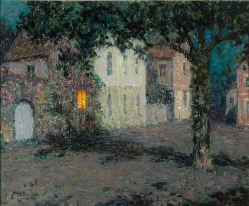 Nocturne bij maanlicht in Cherbourg - Henri Le Sidaner