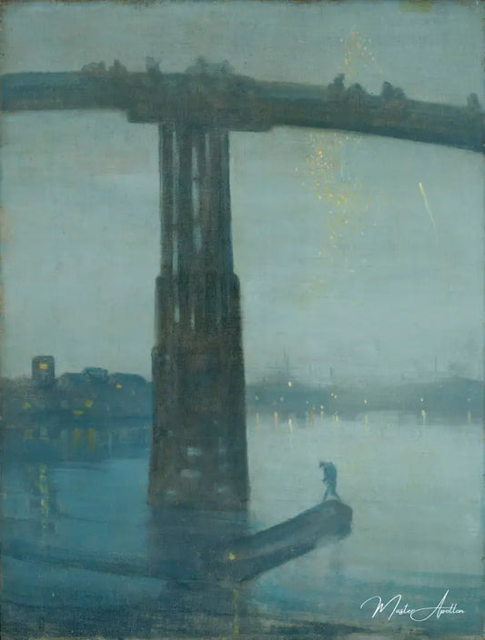 Nocturne : Bleu et or - Vieux pont de Battersea - James Abbott McNeill Whistler - Reproductions de tableaux et peintures haut de gamme