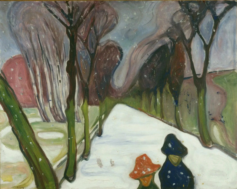 Nieuwe Sneeuw op de Avenue - Edvard Munch