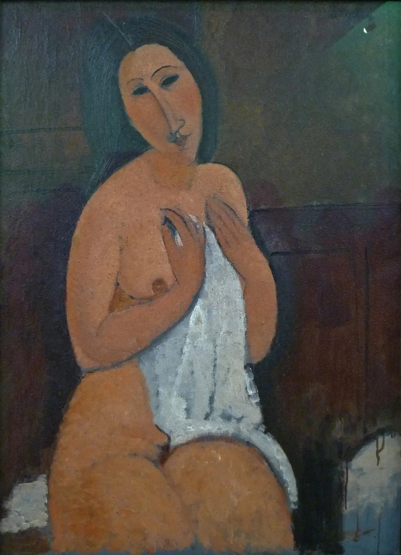 Nu zittend met een overhemd - Amedeo Modigliani