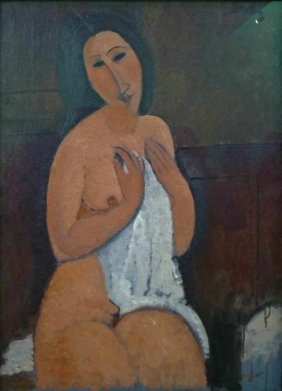 Nu zittend met een overhemd - Amedeo Modigliani