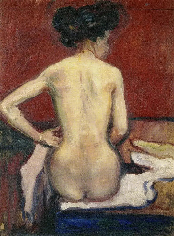 Nu zittend met zijn hoofd gedraaid - Edvard Munch