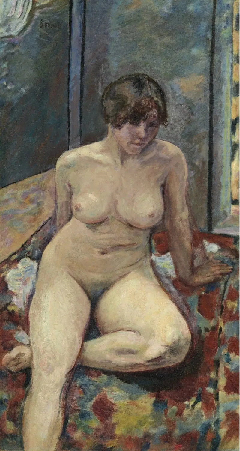 Nu zittend, gebogen been - Pierre Bonnard