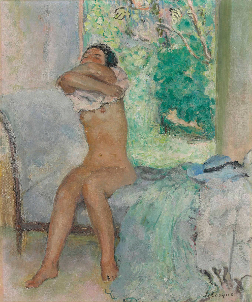 Nu assis otant sa chemise - Henri Lebasque image 1 reproduction réalisée par Alpha Reproduction