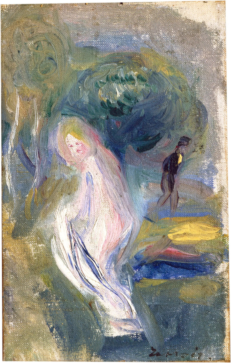 Nu met figuur op de achtergrond - Pierre-Auguste Renoir