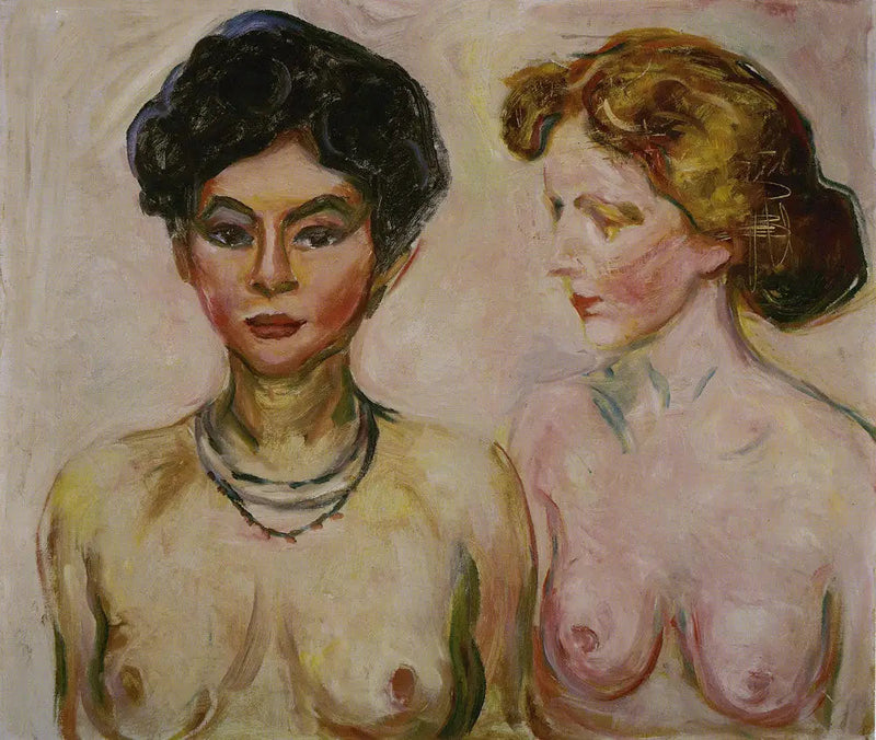 Nu blond en bruin - Edvard Munch