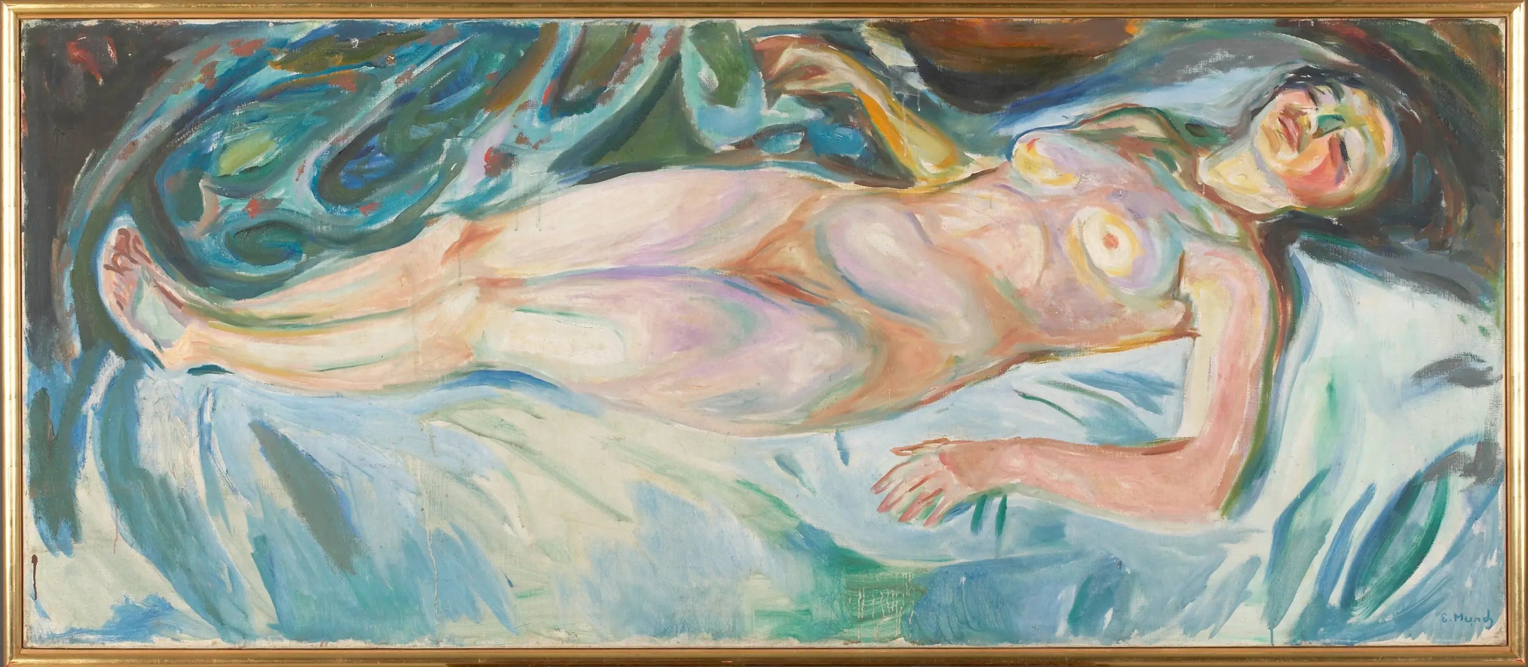 Nu couché : nuit - Edvard Munch image 1 copie de tableau peinte à la main