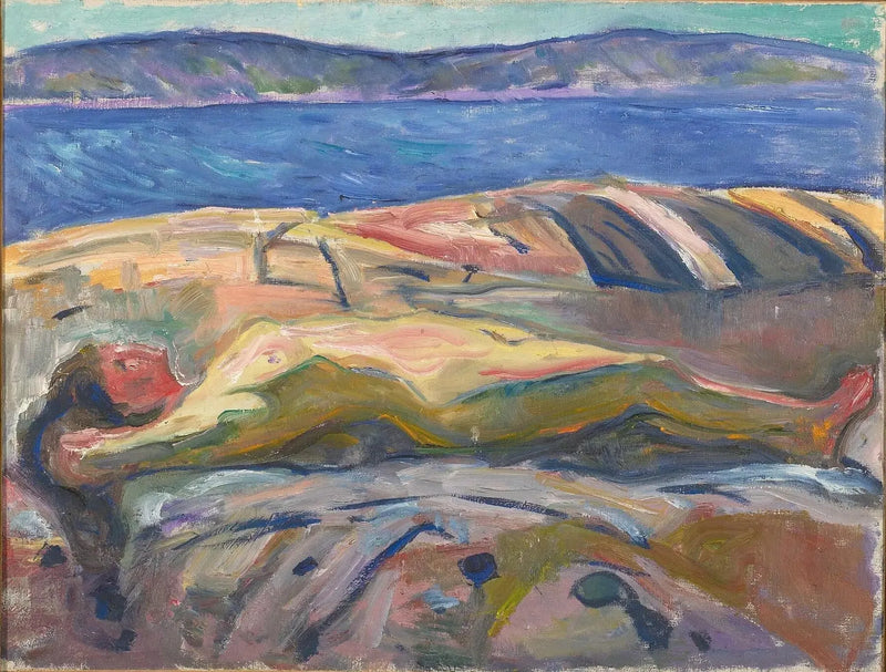 Nu liggend op de rotsen - Edvard Munch